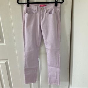 Lilly Pulitzer light purple frayed hem jeans size 0